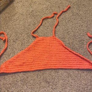 Hand made crochet halter top.